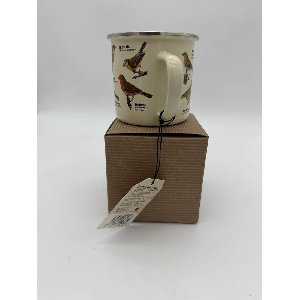 Garden Birds Enamel Coffee Mug Bird Watchers Gift Republic New Boxed